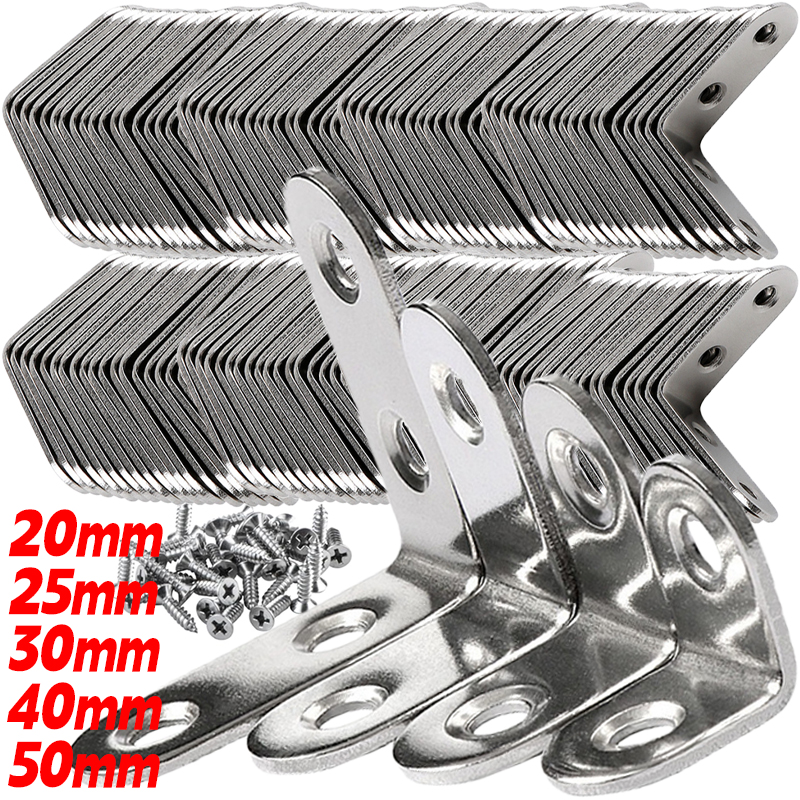 Furniture Hardware Fasteners - 1/20pc Right Angle Bracket with Screw