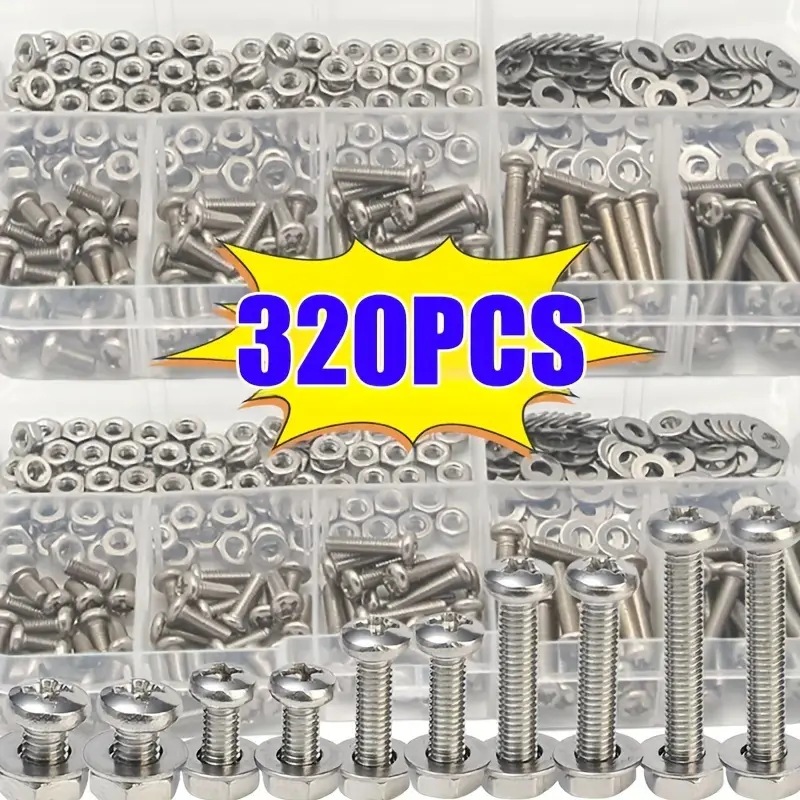 320PCS Hex Nuts & Bolts Set M2 – Furniture Home Hardware recenzja i cena