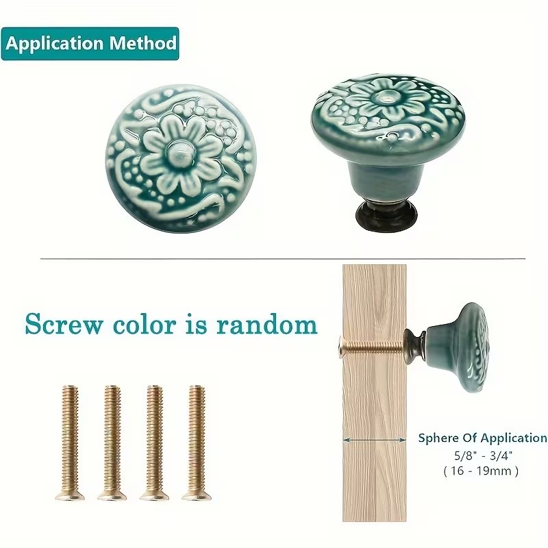 12pcs Ceramic Cabinet Knobs, F – Furniture Hardware Products recenzja i cena