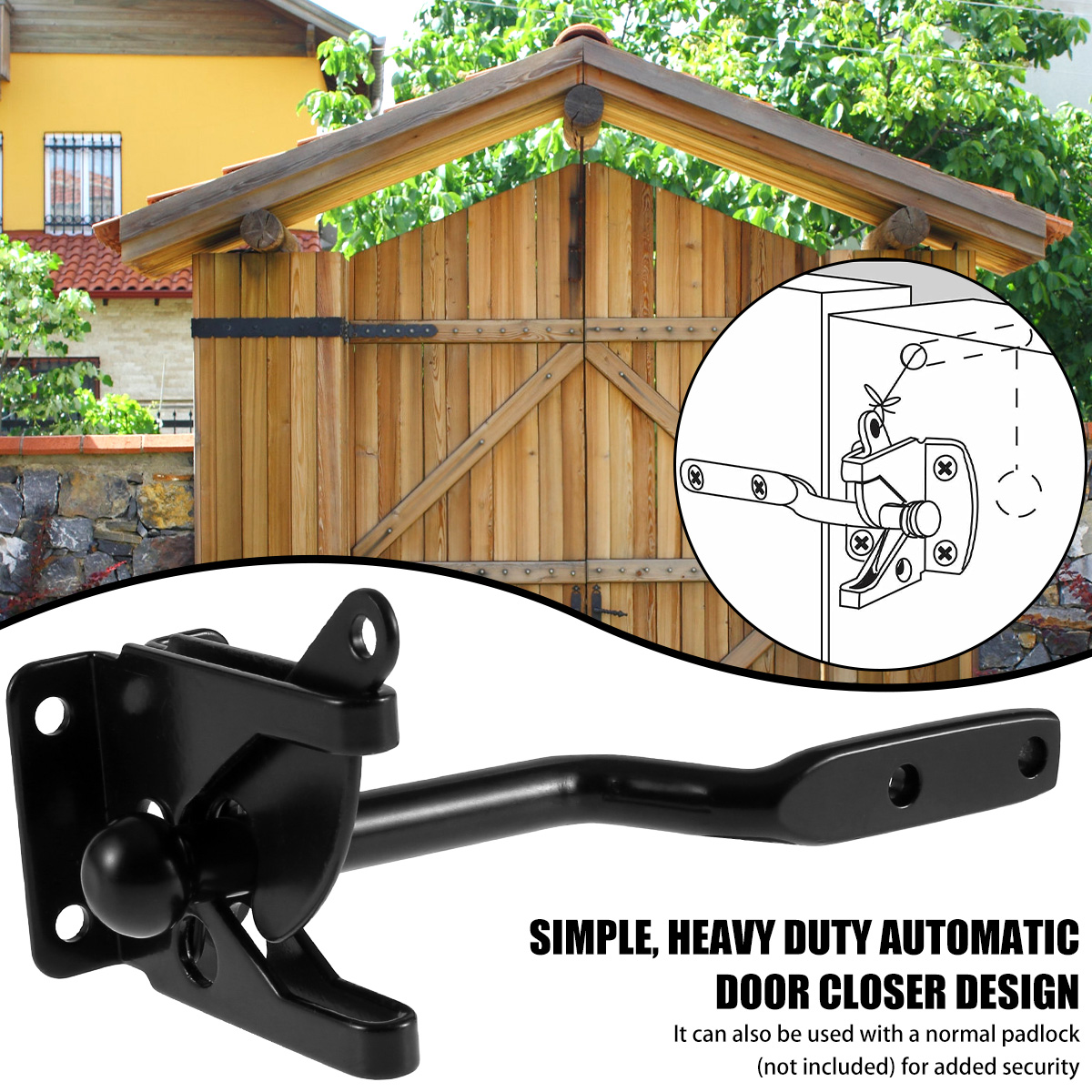 Self-Locking Gate Latch Carbon – Barrel Bolt Slide recenzja i cena