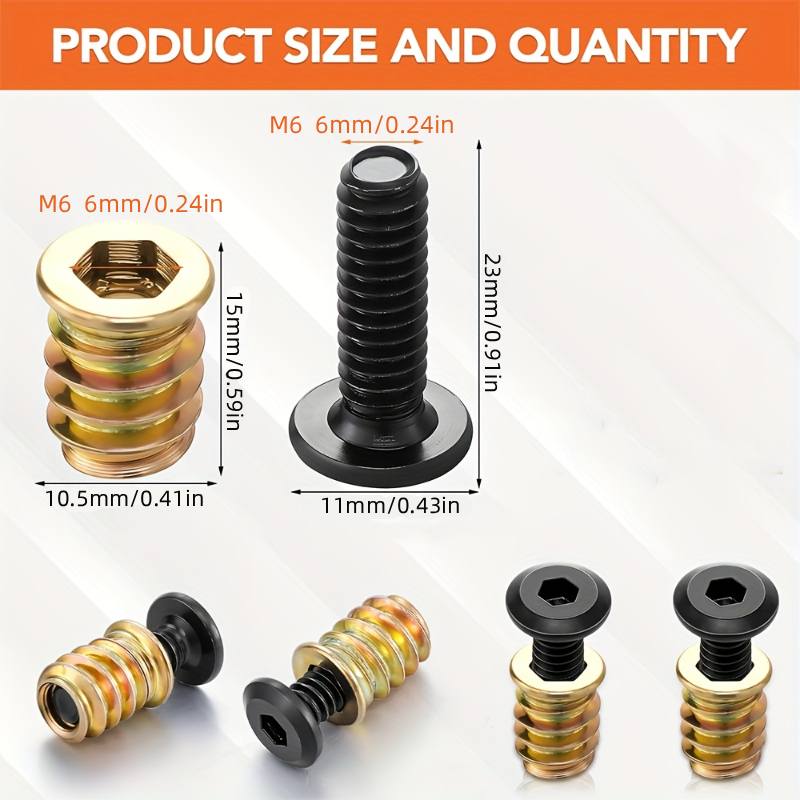 10PCS Nut Threaded Inserts Com – Furniture Hardware Fasteners recenzja i cena