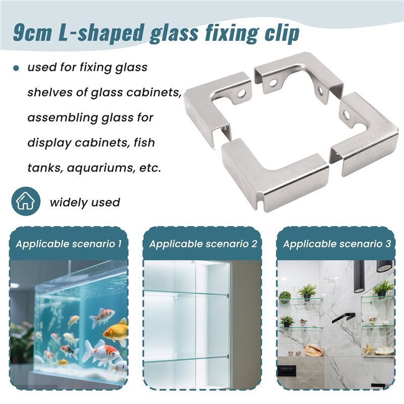 ABUI-4Pcs L Type Glass Fixing  – Furniture Hardware Types recenzja i cena